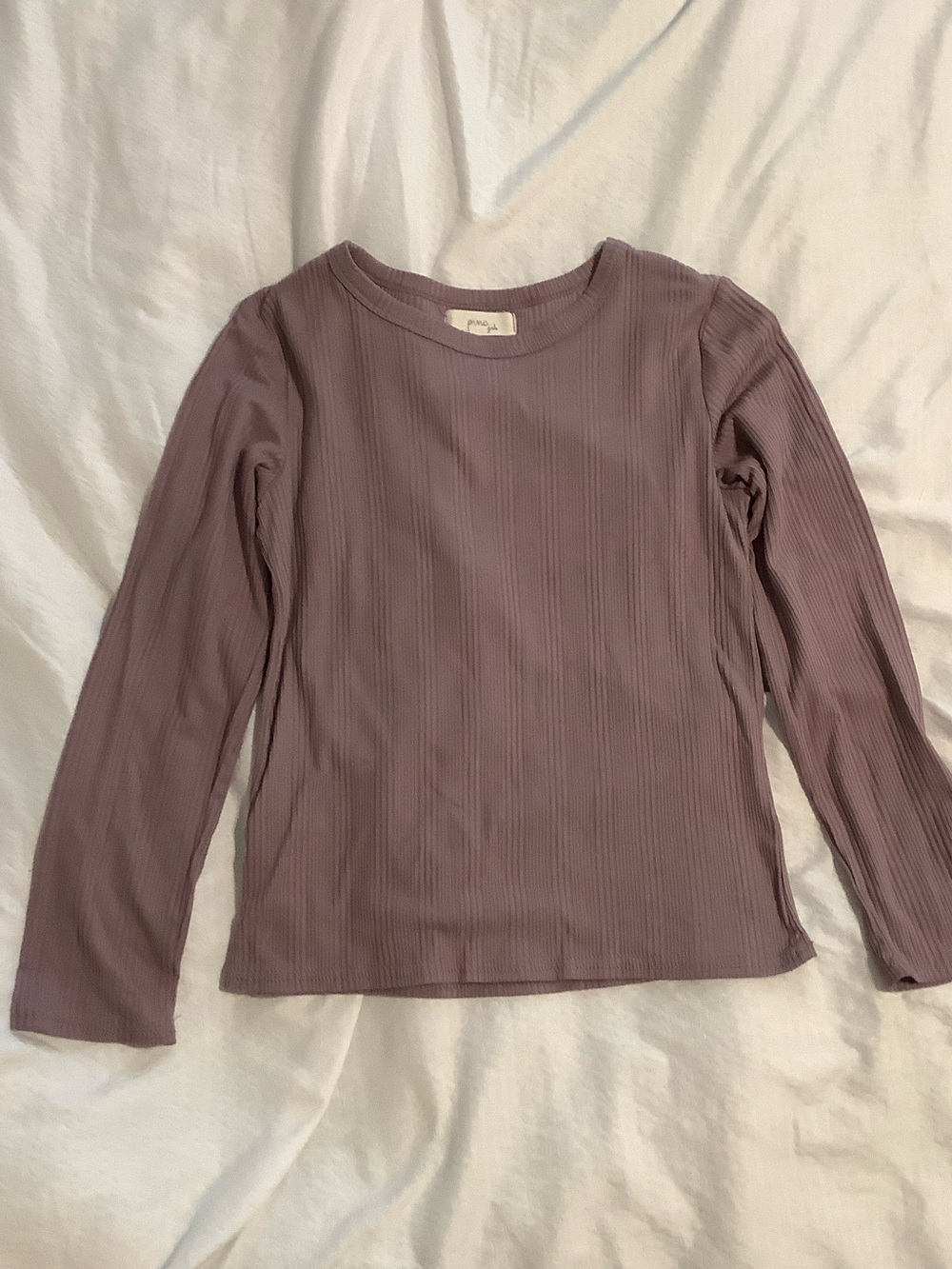 Pinc Girls Ribbed Mauve Long Sleeve Top
